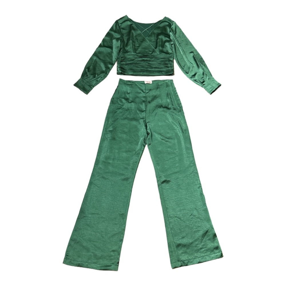 Green Silk Two-Piece Set
